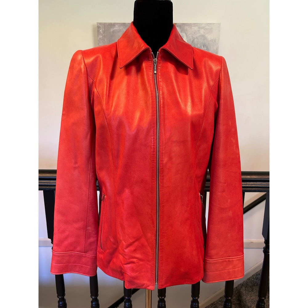 Sibylle Lyn Lisa Red Leather Jacket Made in Canada Tango Santa Fe Size 8